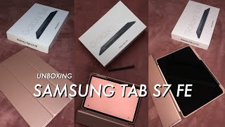 Unboxing SAMSUNG TAB S7 FE 💗 [upl. by Hildegaard]