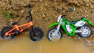 BMX Finger  EPIC Tricks On Tech Deck Finger BMX And 2 Dirt Bikes  Ride Through Mud On Bike [upl. by Botnick452]