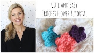 Cute Easy Crochet Flower Tutorial [upl. by Dierolf149]