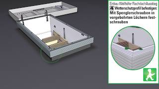 FlachdachAusstieg Einbau  Schritt 2 Dachhaut anschließen Bodentreppen Montageschritte Video [upl. by Jago648]
