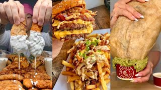 tiktok mukbang compilation 40  chipotle burrito wingstop and more [upl. by Sugihara]