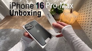  iPhone 16 Pro Max unboxing Titanium Black accessories Peak Design Mob Tripod ampNEW Camera Button [upl. by Hebrew]