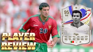 ¡UN SBC CON MUCHA CONTROVERSIA REVIEW LUIS FIGO 95 SBC GREATS OF THE GAME ICON EAFC 24 [upl. by Kumler]