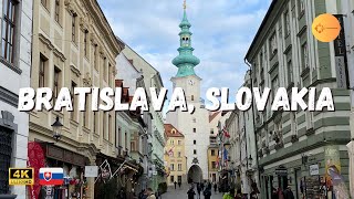 Bratislava Slovakia 4k Winter City Walking Tour [upl. by Notniuq]