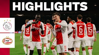 WIJ ZIJN AJAX ⚪️🔴⚪️  Highlights Ajax  PSV  Eredivisie [upl. by Sheree27]