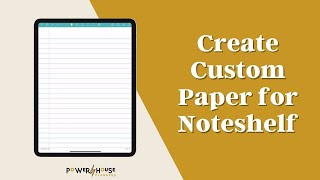 How To Create A Custom Paper Notebook In Noteshelf [upl. by Hassett]