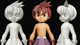 Full Body amp Hair Retopology in Blender  Cartoon Character 1 Modeling blendertutorials retopology [upl. by Bart]