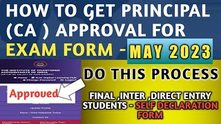 EXAM FORM  HOW TO GET CA PRINCIPAL APPROVAL IN MAY 2023 EXAM FORM SSP FINAL  ARTICLES INTER [upl. by Ylrevaw881]