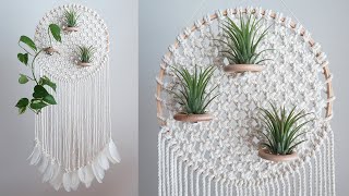 DIY Macrame Air plant hanging  마크라메 이오난사 행잉  Planta de aire de macramé de bricolaje colgante [upl. by Neeleuqcaj751]