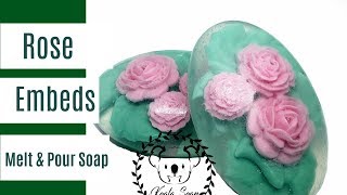 Melt and Pour Soap Making Flower Embed Soap with Clear MP Soap [upl. by Niwre]