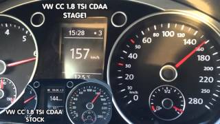 VW CC 18 TSI ACCELERATION 50200 STG1 VS STOCK [upl. by Brenn]