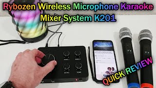 Rybozen Wireless Microphone Karaoke Mixer System K201 Quick Review [upl. by Yelraf]