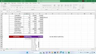 Subtotal in Excel [upl. by Doner]