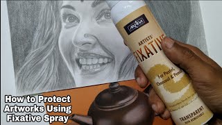 How To Protect Your PencilCharcoal Artworks Using Fixative Arfina Camlin Spray With Tips [upl. by Arretahs624]