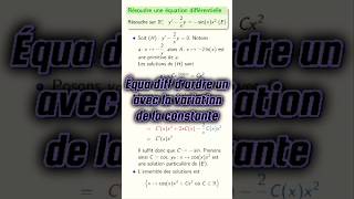 Équation différentielle linéaire dordre un avec variation de la constante maths cpge pcsi mpsi [upl. by Ydniahs]