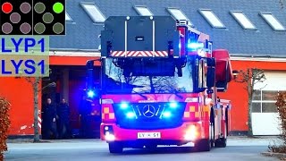 LYP1  LYS1 falck lyngby beredskab øst brandbil i udrykning feuerwehr einsatzfahrt [upl. by Yduj151]