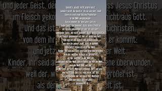 1 Johannes 416 Geliebte glaubt nicht jedem Geist sondern prüft die Geister ob sie aus Gott sin [upl. by Arretnahs590]