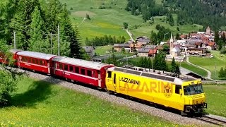 Die Rhätische Bahn RhB in den weiten Bögen zwischen Bergün und Preda [upl. by Eikcuhc]