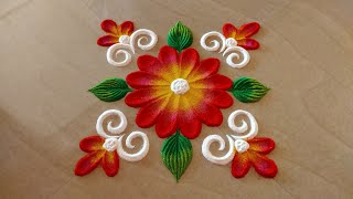 simple rangoli design🌹🌹 Beginners rangoli design Rangoli by kalai [upl. by Asiluj]