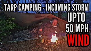 Tarp and bivvi camping in very strong wind and rain [upl. by Loram]