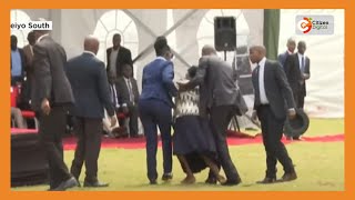 Woman briefly disrupts President Rutos speech during Kelvin Kiptums funeral service [upl. by Mungovan]