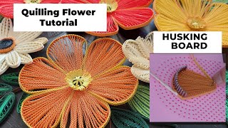 Quilling Flower Tutorial with Husking Board  quillingdiydiycraftsquillingartquillingflowers [upl. by Fatima]