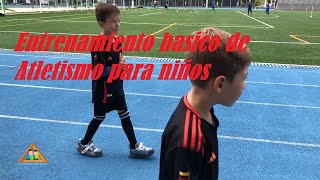 Complemento entrenamiento de futbol en pista de atletismo para niños [upl. by Olenka]