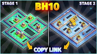 BEST BH10 Anti 3 Star BASE Layout Link 2023  NEW Builder Hall 10 Base  Clash of Clans [upl. by Levina182]