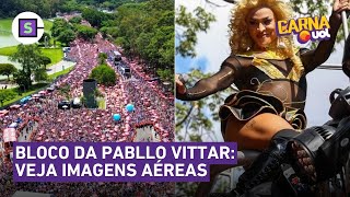 Carnaval 2024 Bloco de Pabllo Vittar é interrompido vídeos mostram imagens aéreas do Ibirapuera [upl. by Dupaix743]