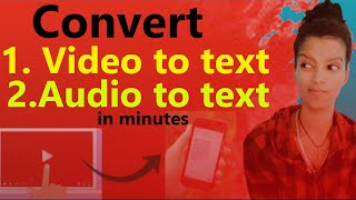 Convert video to text and audio to text in second Video to word or PDF and audio to word or PDF [upl. by Audrit]