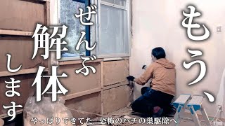 15 寝室リフォームその2【床断熱】古い壁を撤去してスタイロを貼る。急増したハチの巣をつきとめ、駆除へ。 [upl. by Wolfgang]