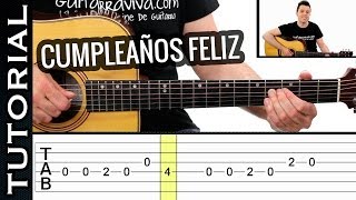 Como tocar FELIZ CUMPLEAÑOS en guitarra fácil MELODIA MUY Fácil  acústica [upl. by Lattimer]