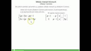 Układy równań liniowych  Układy Cramera cz 1 [upl. by Bess263]