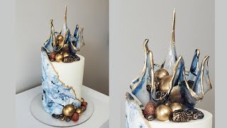 Buttercream Marble Cake Tutorial  Isomalt Bowl  Cake Decorating Tutorial [upl. by Eleanore]