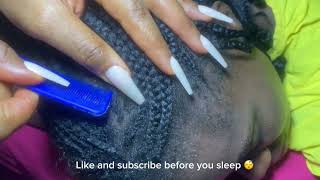 Asmr Thorough scalp scratching with comb dandruff Asmr [upl. by Eyllib]