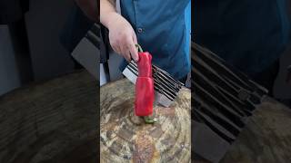 Sample Green and Red pepper 🌶 Make Carving cutting designVagetableEasy Vagetable Carving design [upl. by Baerman]