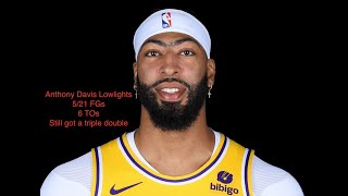 Anthony Davis LOWLIGHTS UTA 521 FGs 6 TOs still got a triple double January 13th 2024 [upl. by Laehcor385]