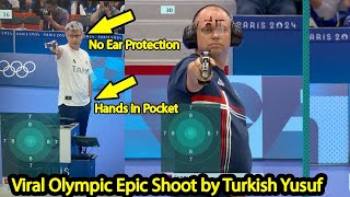 Turkey Olympics shooter Yusuf Dikeç goes viral for silver medal in only Air Pistol without any gear [upl. by Avenej]