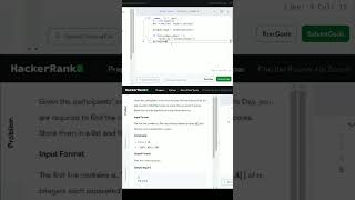 Hackerrank  List Comprehension  Python solution codingchallenge hackerranksolutions shorts [upl. by Blum201]