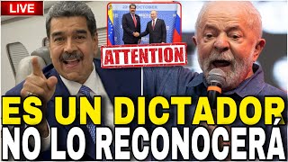 ÚLTIMO BRASIL NO RECONOCERÁ A NICOLÁS MADURO COMO PRESIDENTE MADURO ES UN DICTADOR [upl. by Naivat]