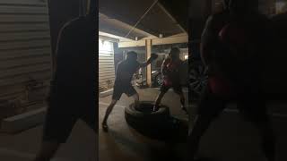 I got caught leaning to far 😬 boxing athomeworkout ytshorts mmatraining boxingtraining yt [upl. by Anada]