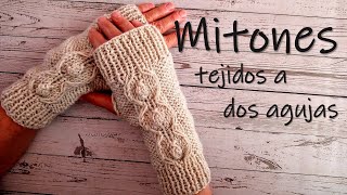 Mitonesguantes sin dedos a dos agujas para mujer ¡FÁCILES y paso a paso [upl. by Anha]