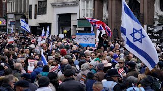 ‘Extraordinary’ London rally against antiSemitism in ‘stark contrast’ to proPalestine protests [upl. by Deloria306]