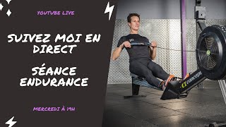 Entrainement rameur ENDURANCE en DIRECT avec William Laine [upl. by Mareah]