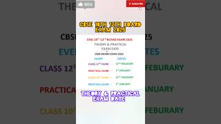 CBSE 10TH 12TH BOARD EXAM 2025  THEORY amp PRACTICAL EXAM DATES 📅 cbse cbseboard [upl. by Phila]