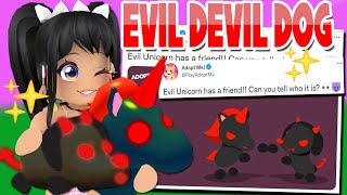 EVIL DEVIL DOG HALLOWEEN PET in ADOPT ME roblox TEA NEWS [upl. by Nohsav719]