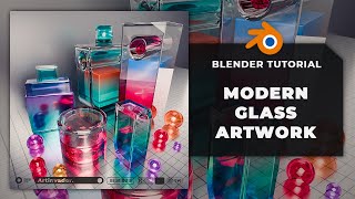 🌈 🍸 CREATE STUNNING VISUALS AMAZING MODERN GLASS ARTWORK TUTORIAL 🍸🌈  BLENDER 40 [upl. by Shaper]