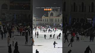 Europes largest outdoor ice skating rink 😍😍😍 iceskating outdoors adventure travel budapest [upl. by Israeli]