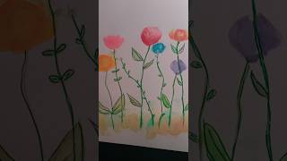 Easy Watercolor Flowers painting 🌺🌹flowers flowerspainting art [upl. by Aiela]