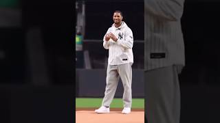 Josh Hart First Pitch at Yankee Stadium mlb nba [upl. by Dysart]